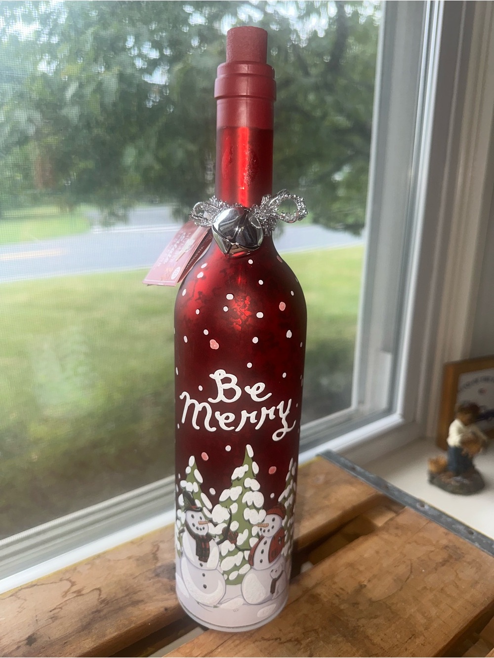 St. Nicholas Square® Be Merry LED Wine Bottle Table Decor New